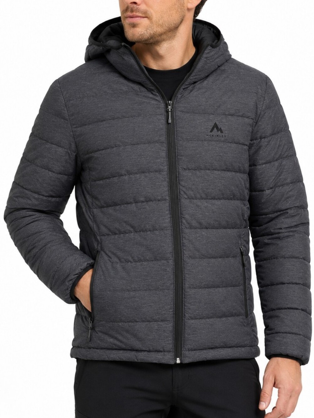 MCKINLEY Jordy HD UX Puffer Coat Grey Medium Full Zip Synthetic Hood Winter Cozy